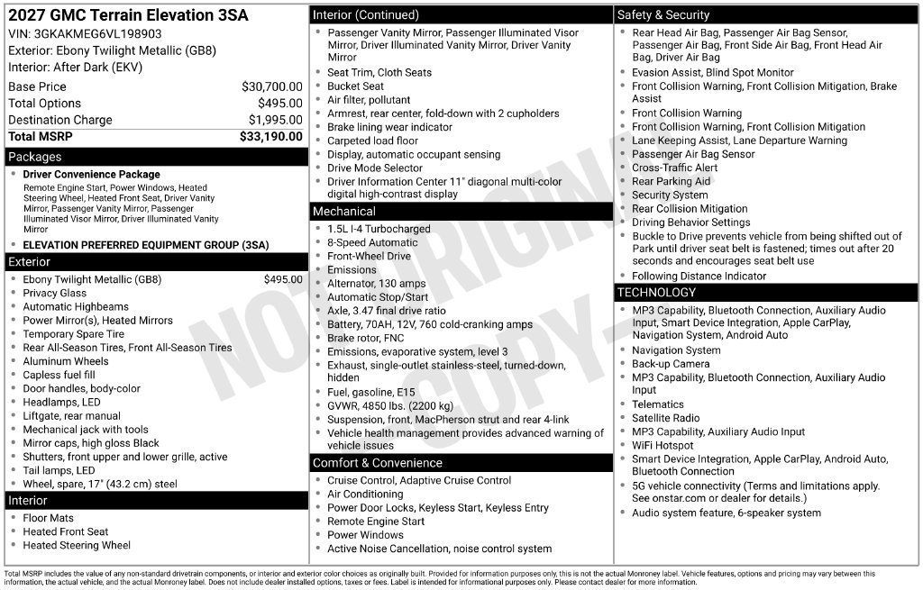 New 2027 Ebony Twilight Metallic GMC Elevation image 22