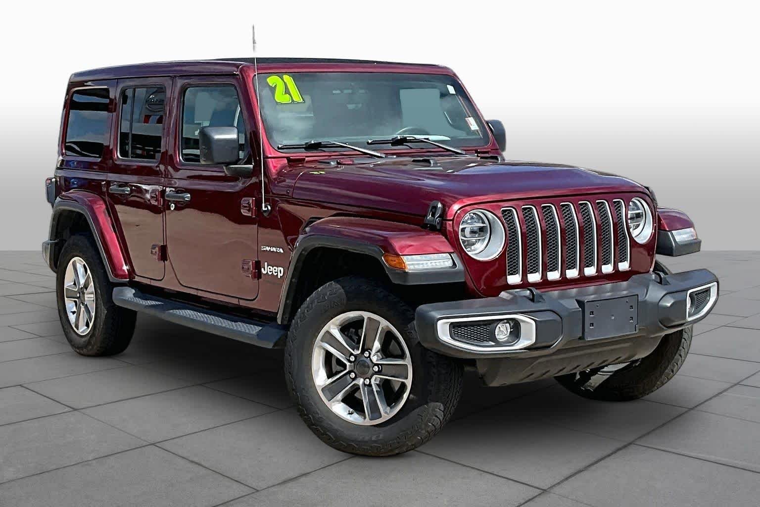 Used 2021 Snazzberry Pearlcoat Jeep Unlimited Sahara image 3