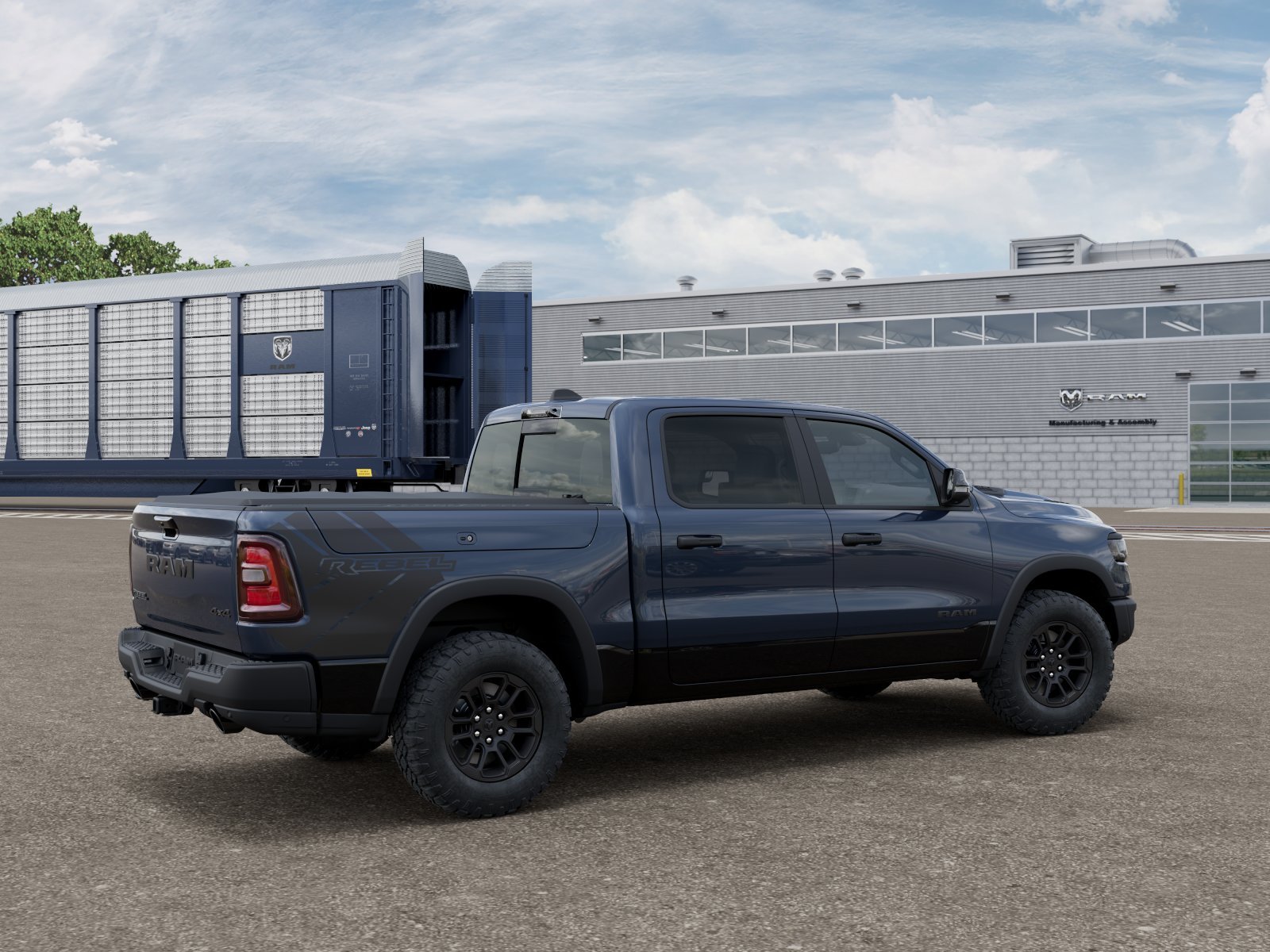 New 2027 Forged Blue Metallic Exterior Paint RAM Rebel image 2