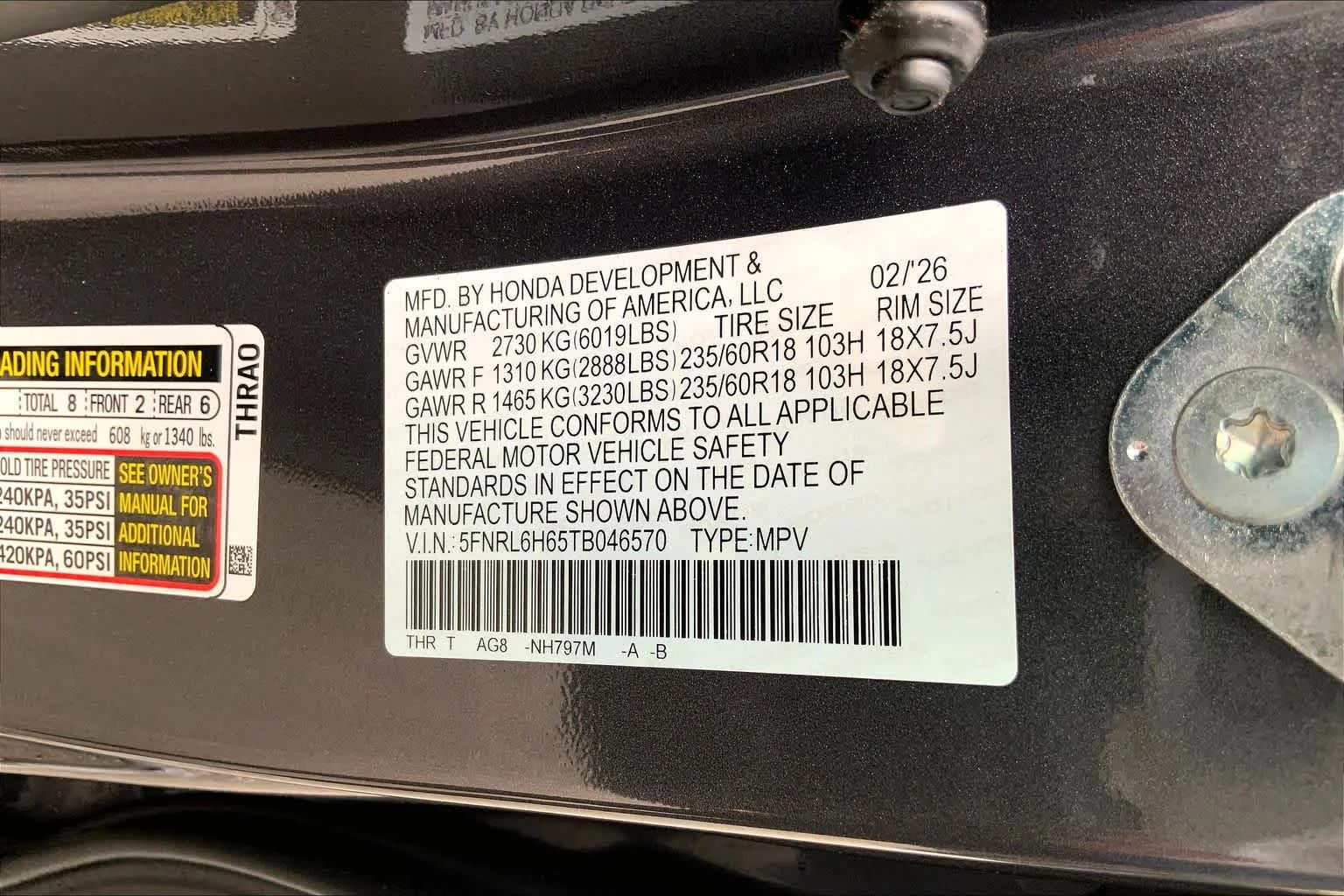 New 2026 Modern Steel Metallic Honda EX-L image 12