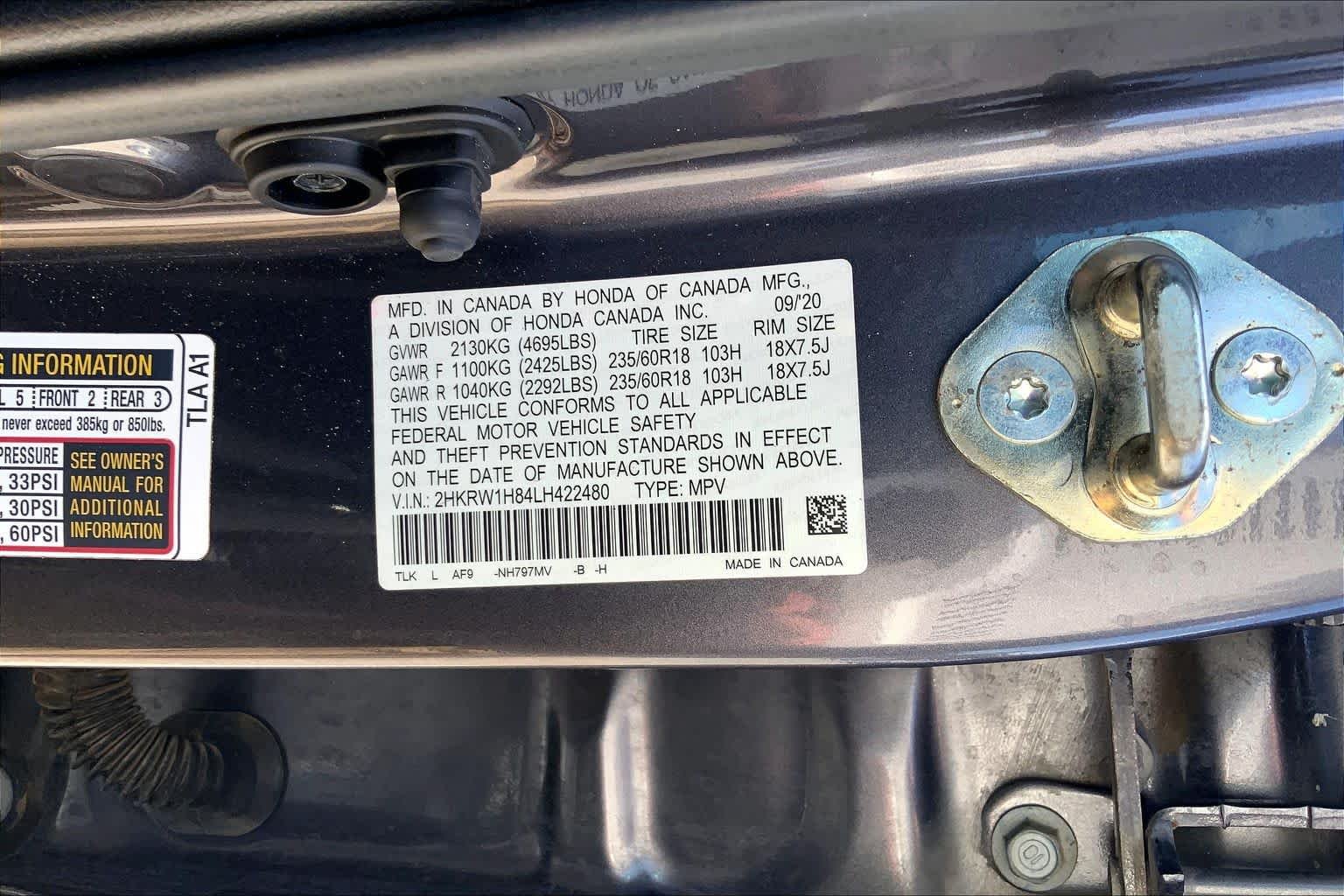 Used 2020 Modern Steel Metallic Honda EX-L image 29