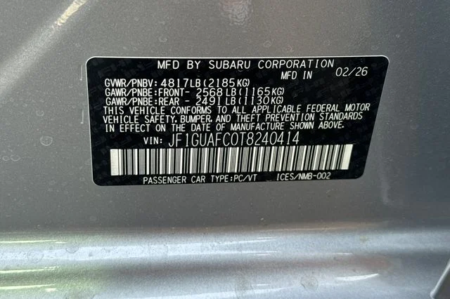 New 2026 ICE SILVER METALLIC Subaru Sport image 24