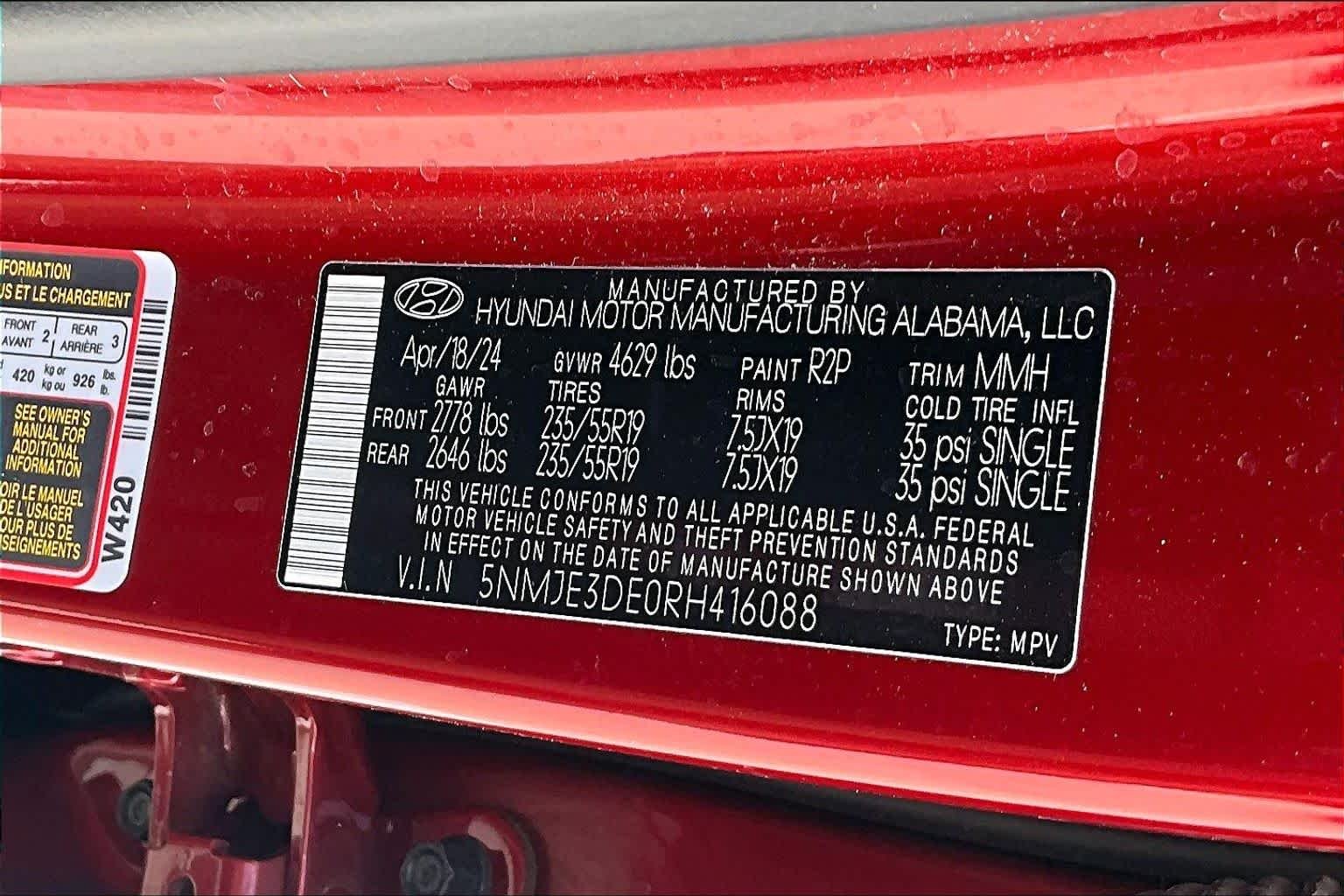Used 2024 Ultimate Red Hyundai Limited image 32