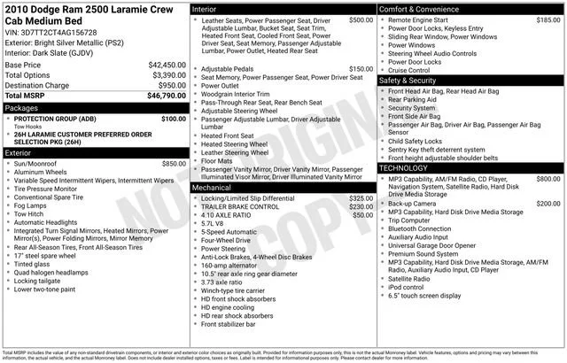 Used 2010 Silver Dodge Laramie image 1