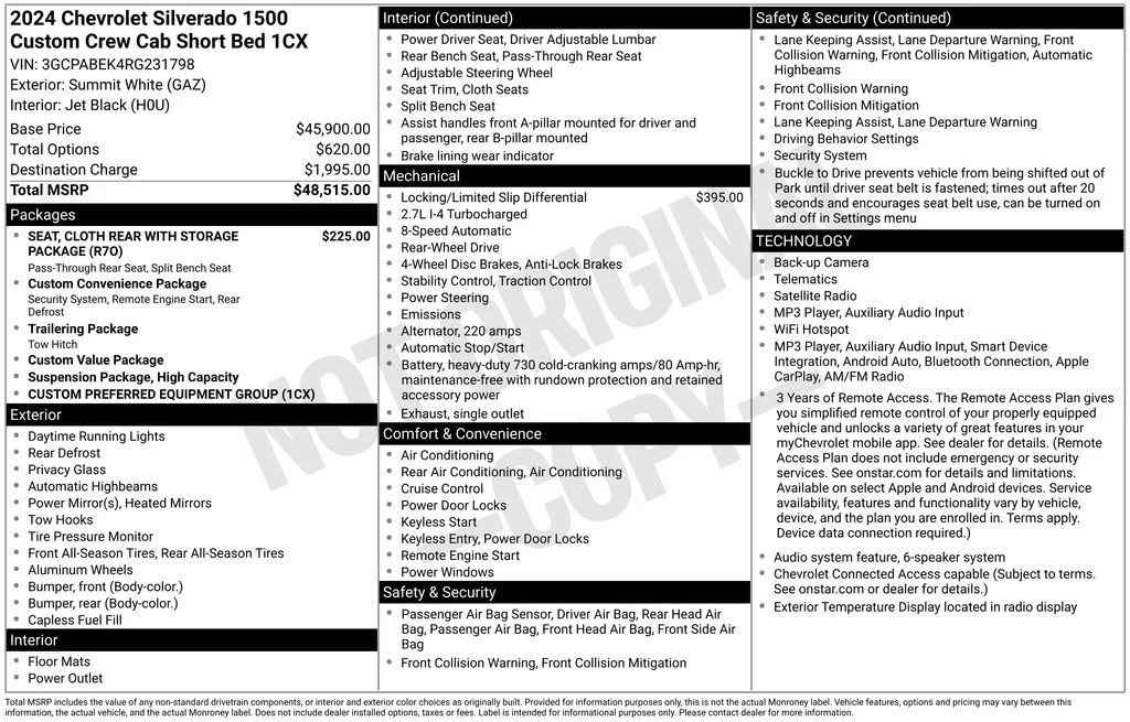Certified Used 2024 White Chevrolet Custom image 38