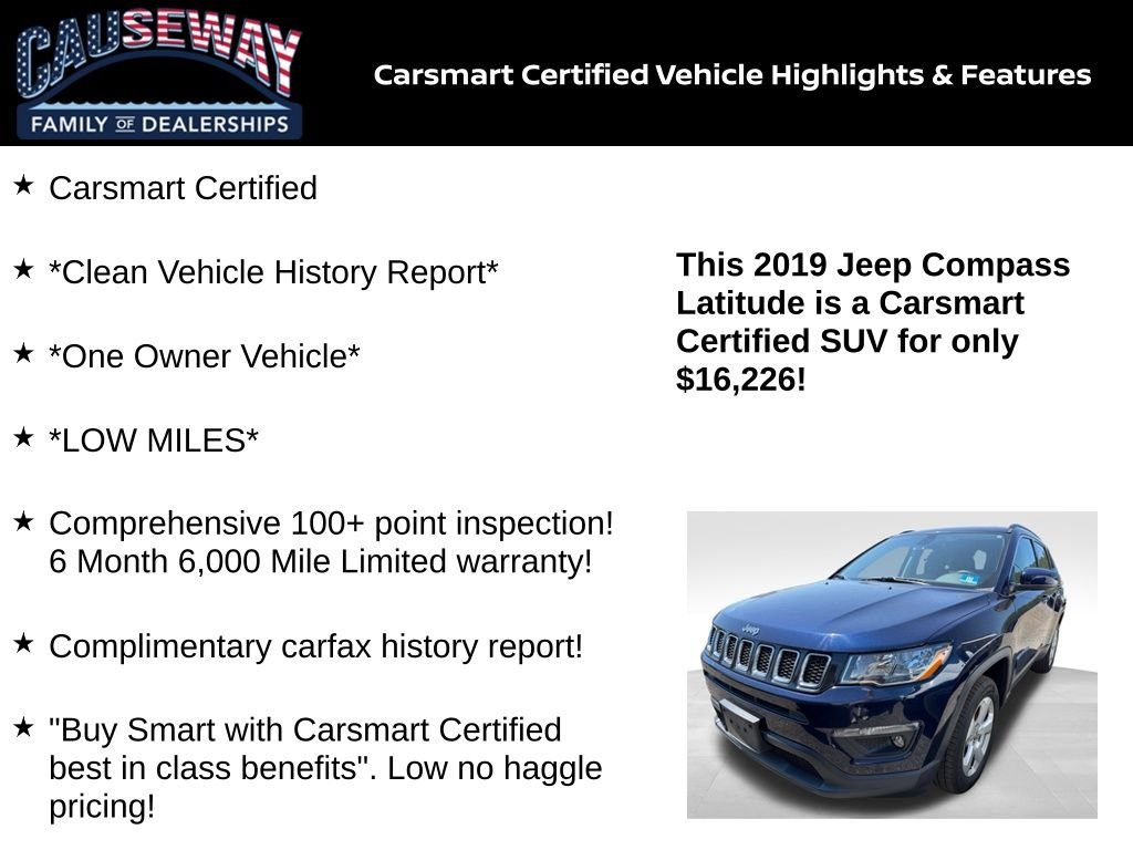 Used 2019 Blue Pearl Jeep Latitude image 2