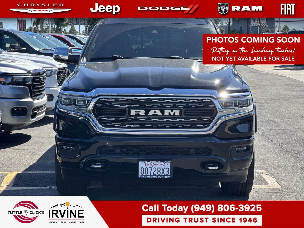 Used 2023 Diamond Black Crystal Pearlcoat Ram Limited image 1