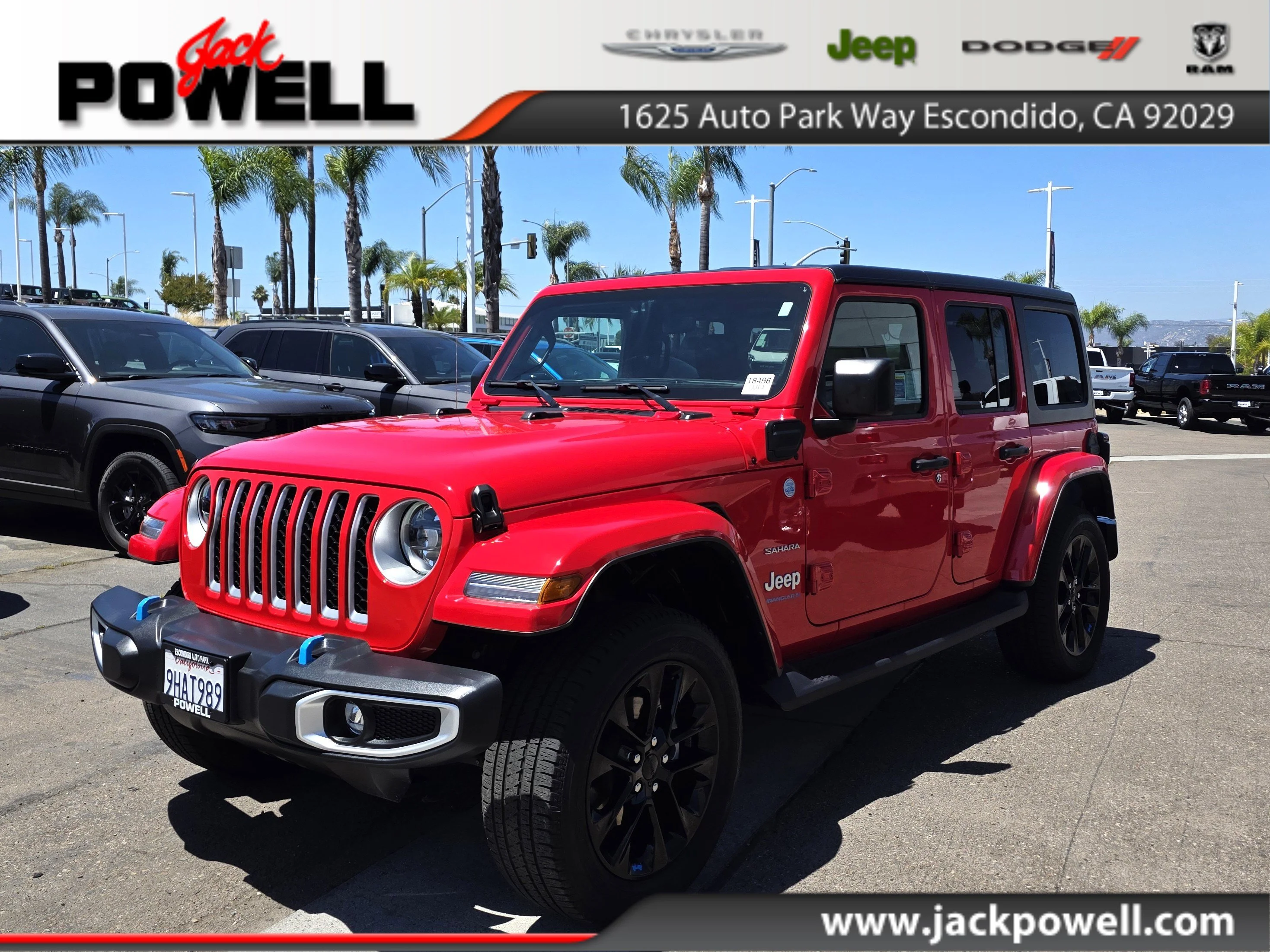 Used 2023 Firecracker Red Clearcoat Jeep Sahara 4xe image 1