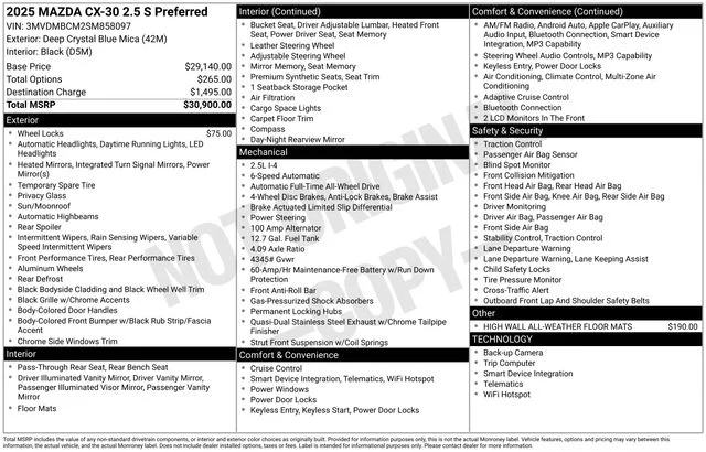 New 2025 Blue Mazda 2.5 S Preferred Package image 20