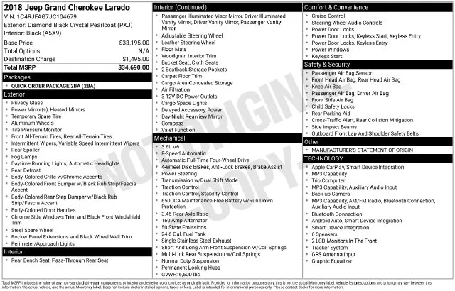 Used 2018 Black Jeep Laredo image 16