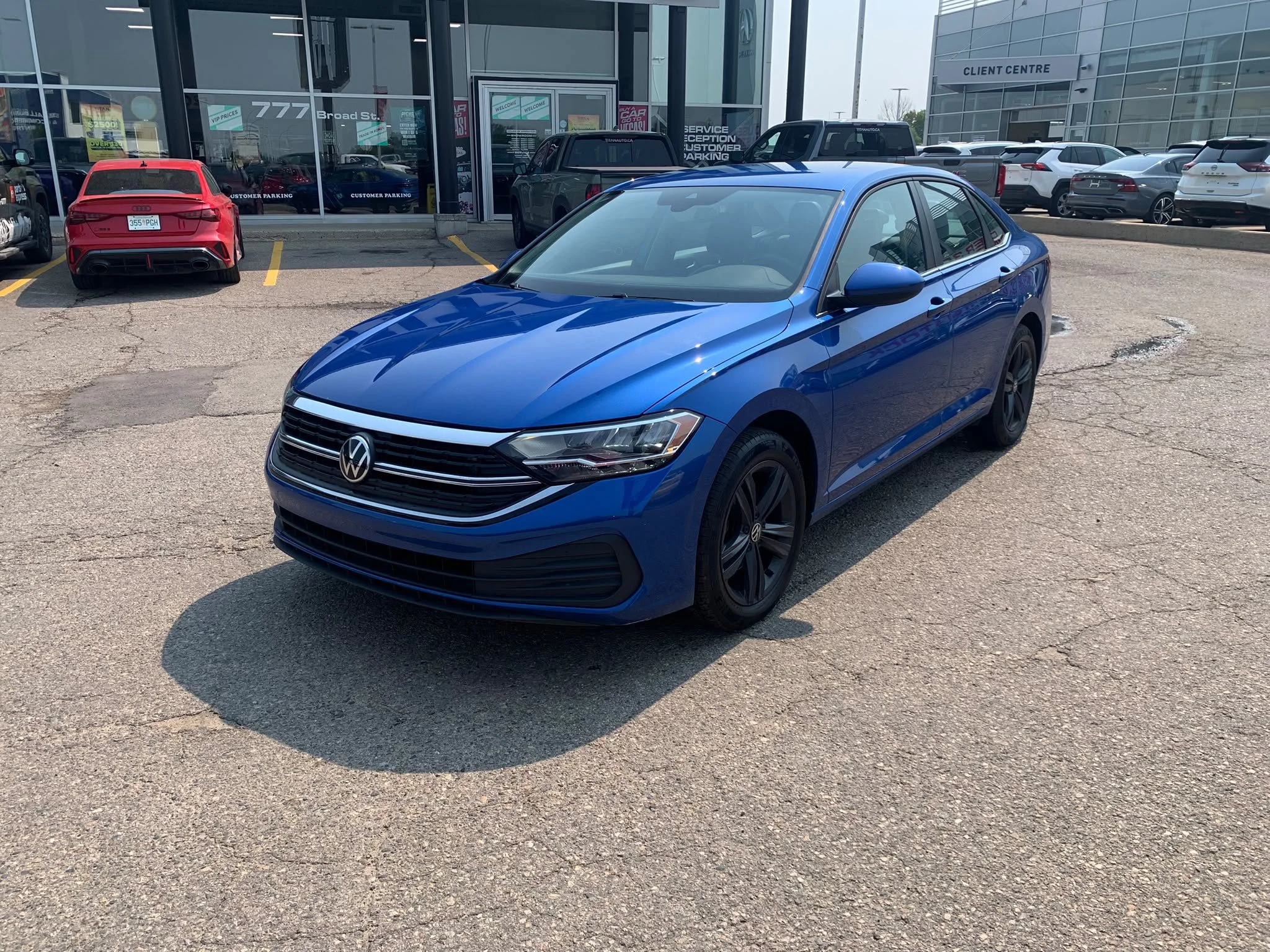 Certified Used 2023 Rising Blue Metallic Volkswagen Comfortline*Htd Leather | Htd Wheel | Adaptive Cruise | Remote Start | Lane Keep Assist | CarPlay image 3