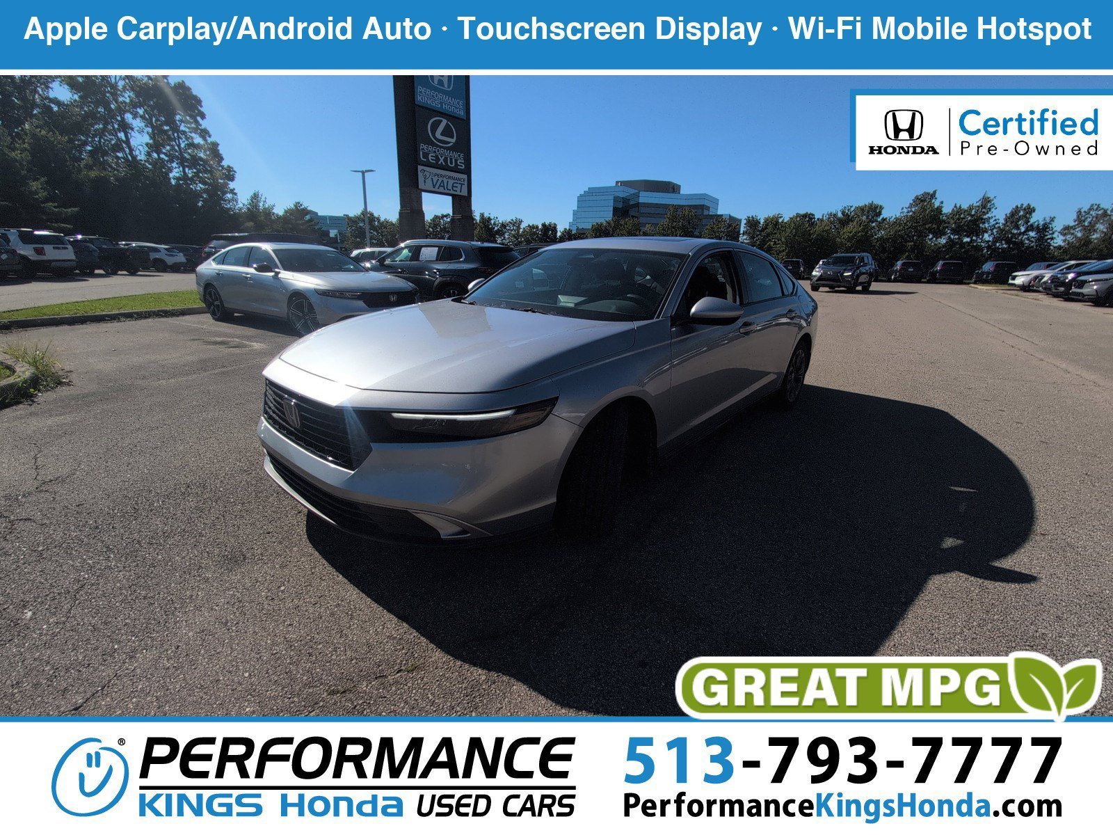 Certified Used 2023 Lunar Silver Metallic Honda EX image 1
