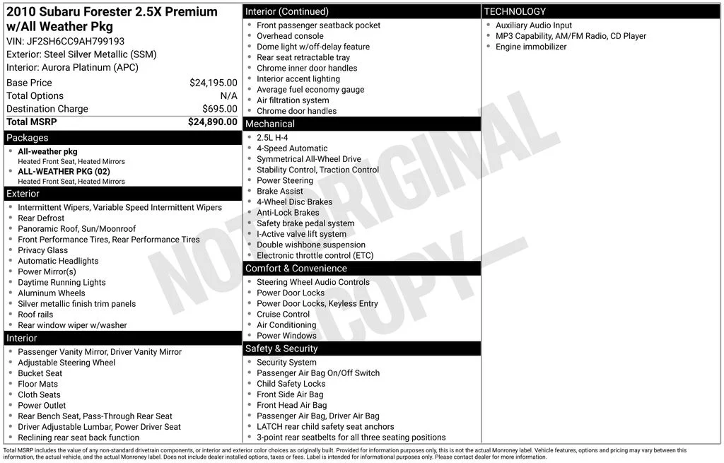 Used 2010 Silver Subaru 2.5X image 9