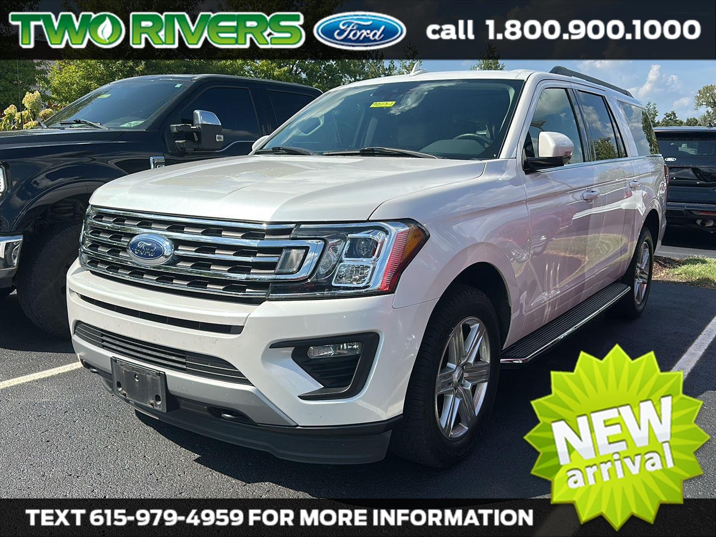 Used 2019 White Platinum Tri-Coat Metallic Ford XLT image 1