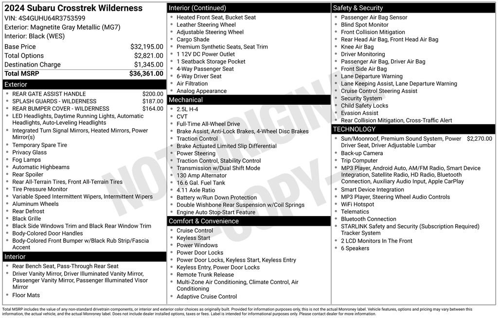 Used 2024 Gray Subaru Wilderness image 36