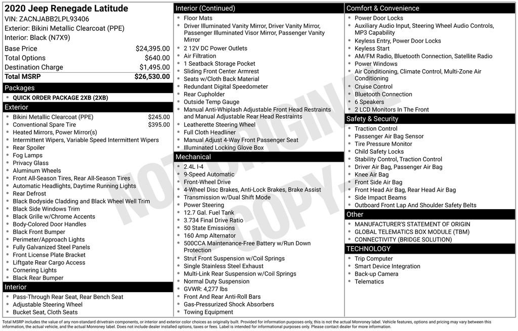 Used 2020 Bikini Metallic Clearcoat Jeep  image 26