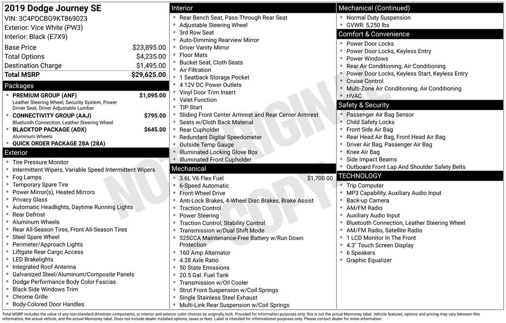 Used 2019 White Dodge SE image 11