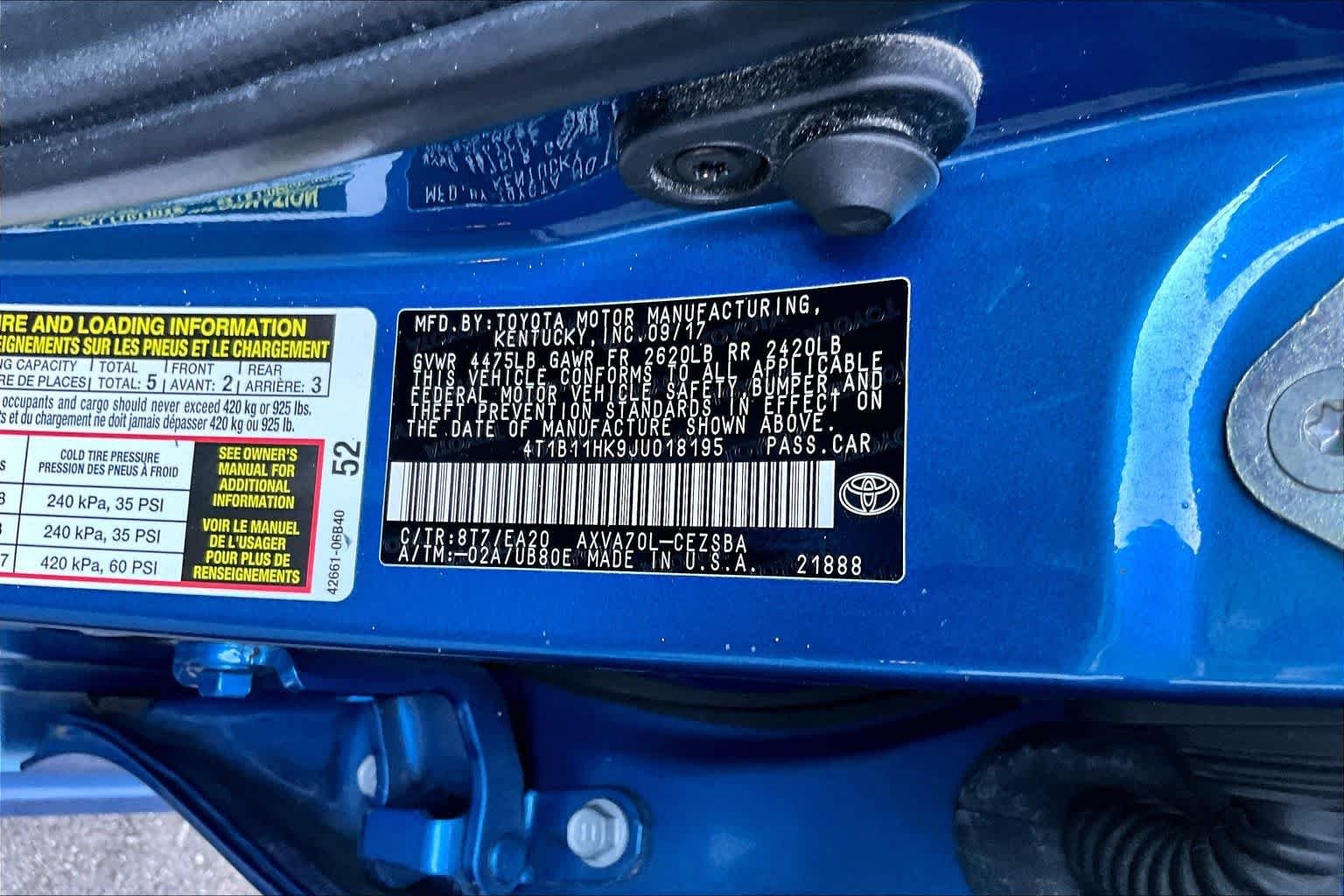 Used 2018 Blue Streak Metallic Toyota SE image 34