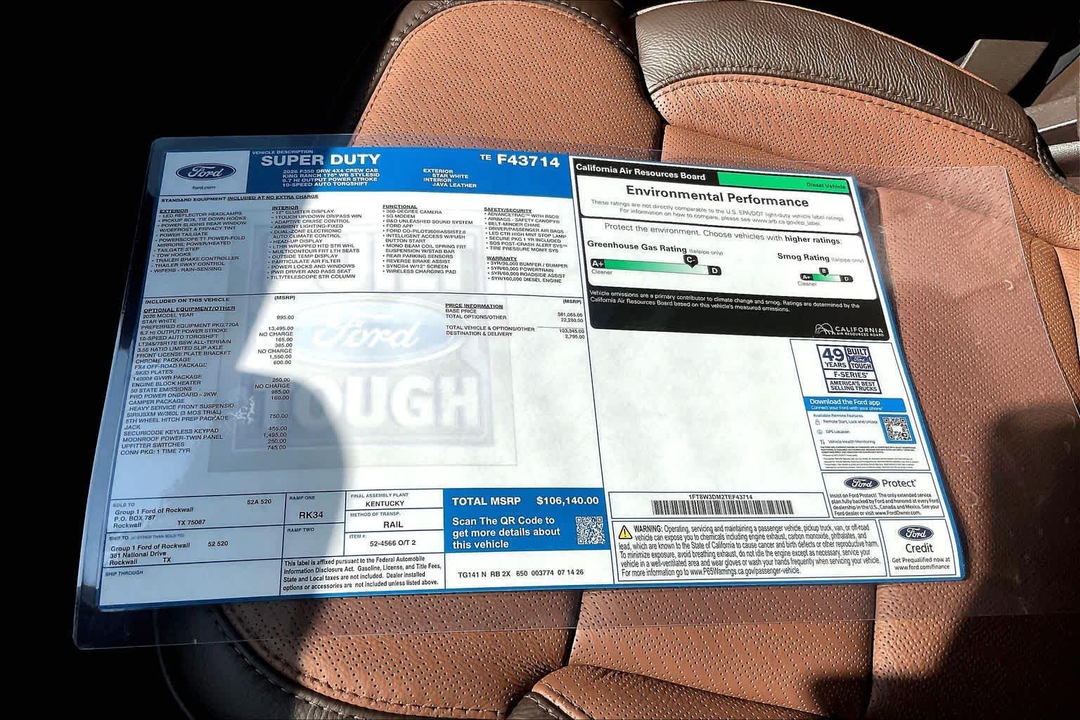 New 2026 Star White Metallic Tri-Coat Ford F-350® King Ranch® image 18