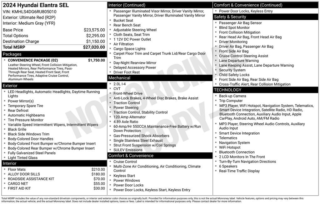 Certified Used 2024 Red Hyundai SEL image 7