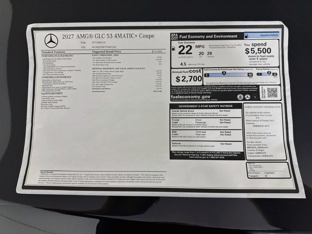New 2027 Graphite Grey Metallic Mercedes-Benz GLC 53 AMG® image 9