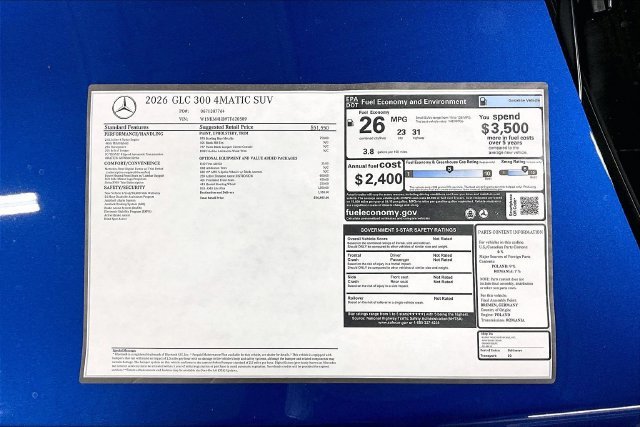 New 2026 Starling Blue Metallic Mercedes-Benz GLC 300 image 56