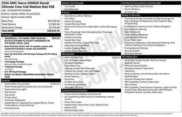 New 2026 Glacier White Tricoat GMC Denali Ultimate image 28