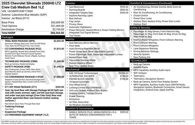 Used 2025 Lakeshore Blue Metallic Chevrolet LTZ image 12