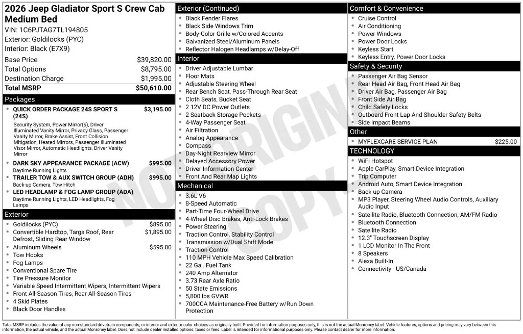 New 2026 Goldilocks Exterior Paint Jeep Sport S image 36
