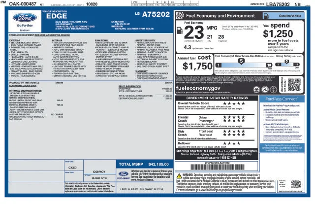 Certified Used 2020 Atlas Blue Metallic Ford Titanium image 40