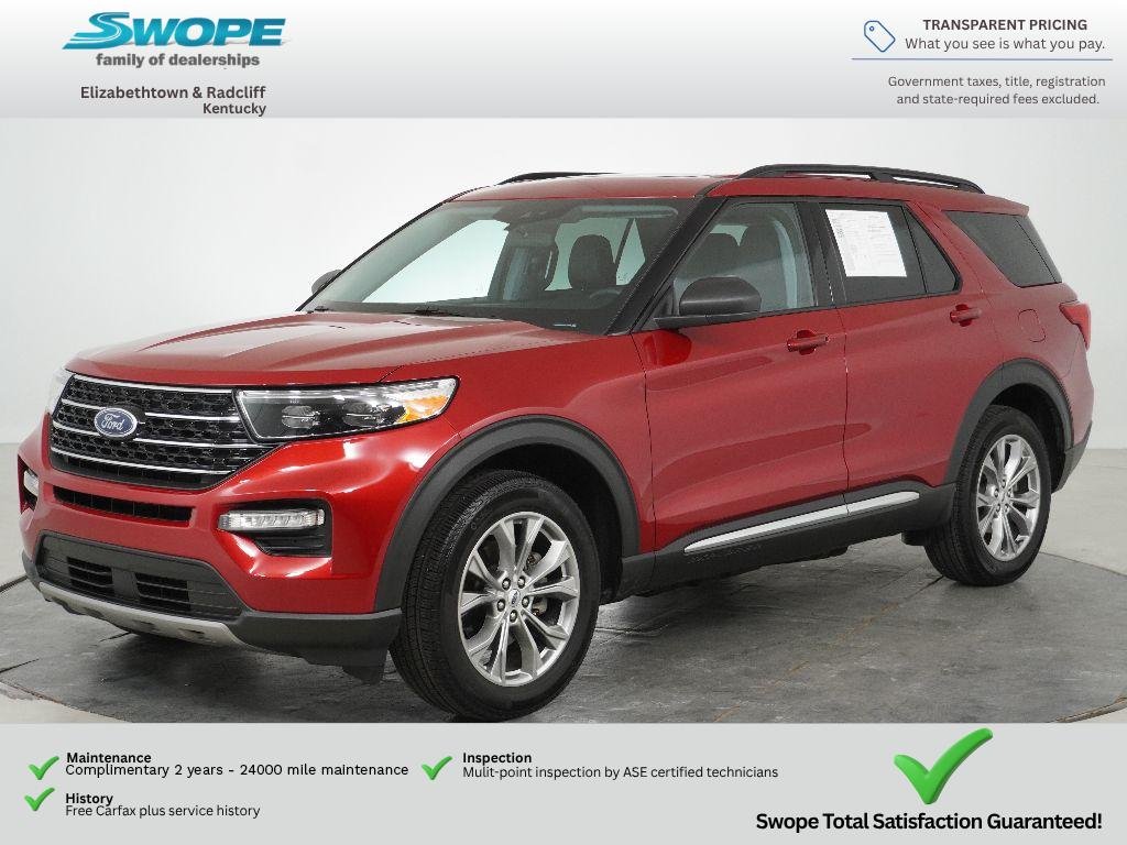 Used 2021 Rapid Red Metallic Tinted Clearcoat Ford XLT image 7