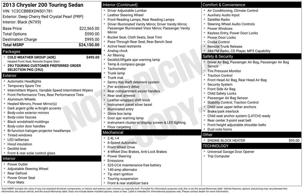 Used 2013 Red Chrysler Touring image 4