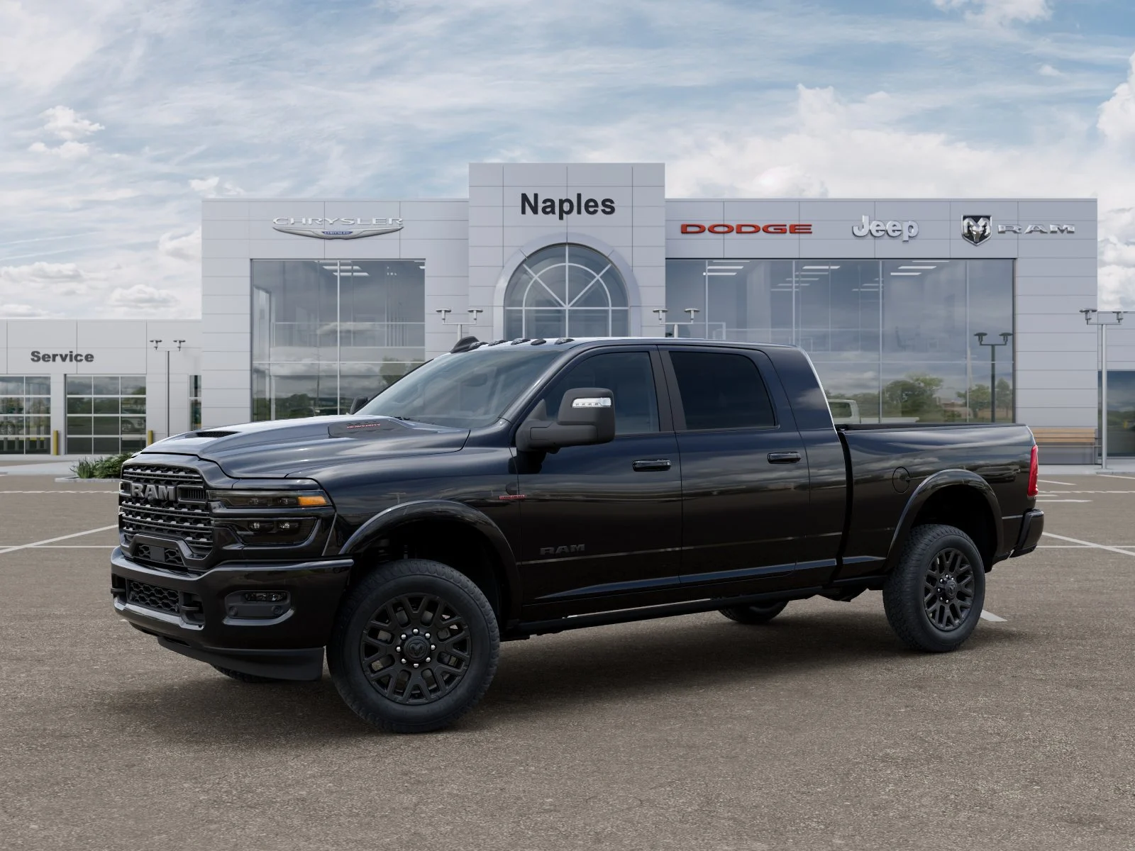 New 2027 Diamond Black Crystal Pearl-Coat Exterior Paint RAM Limited image 2