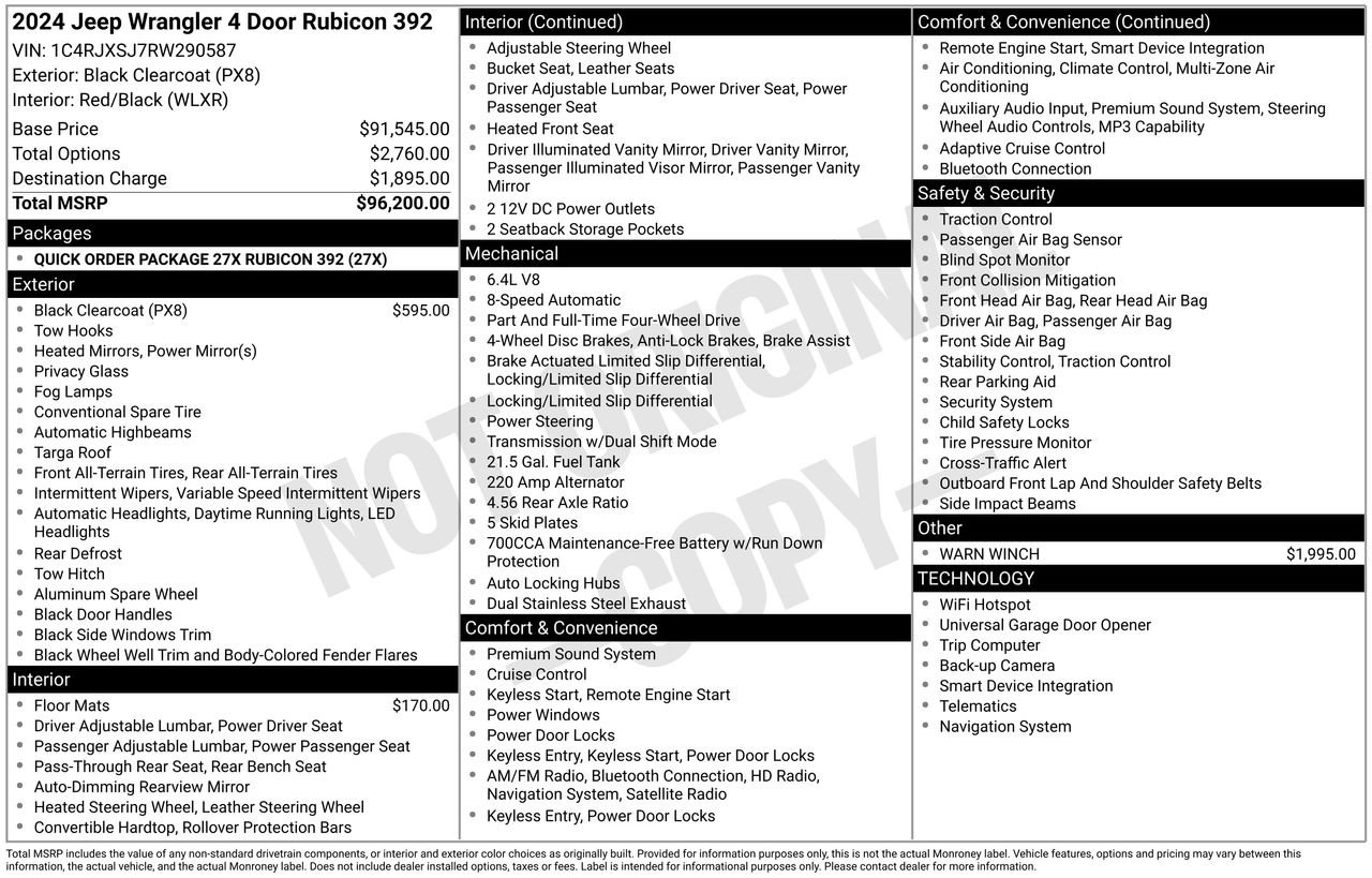 Used 2024 Black Jeep Rubicon 392 image 27