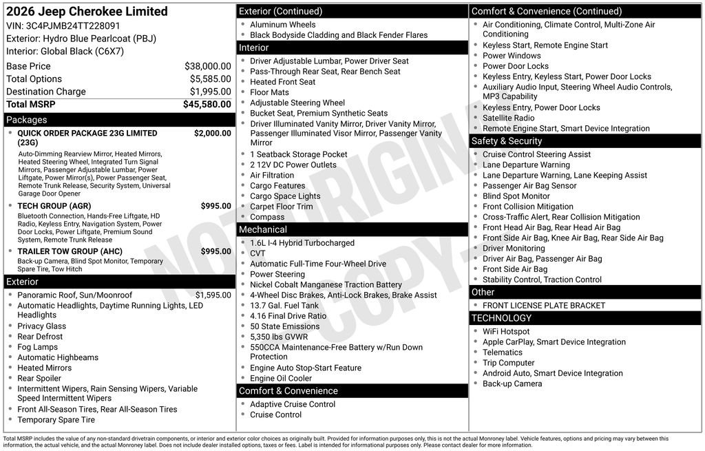 New 2026 Hydro Blue Pearl-Coat Exterior Paint Jeep Limited image 23