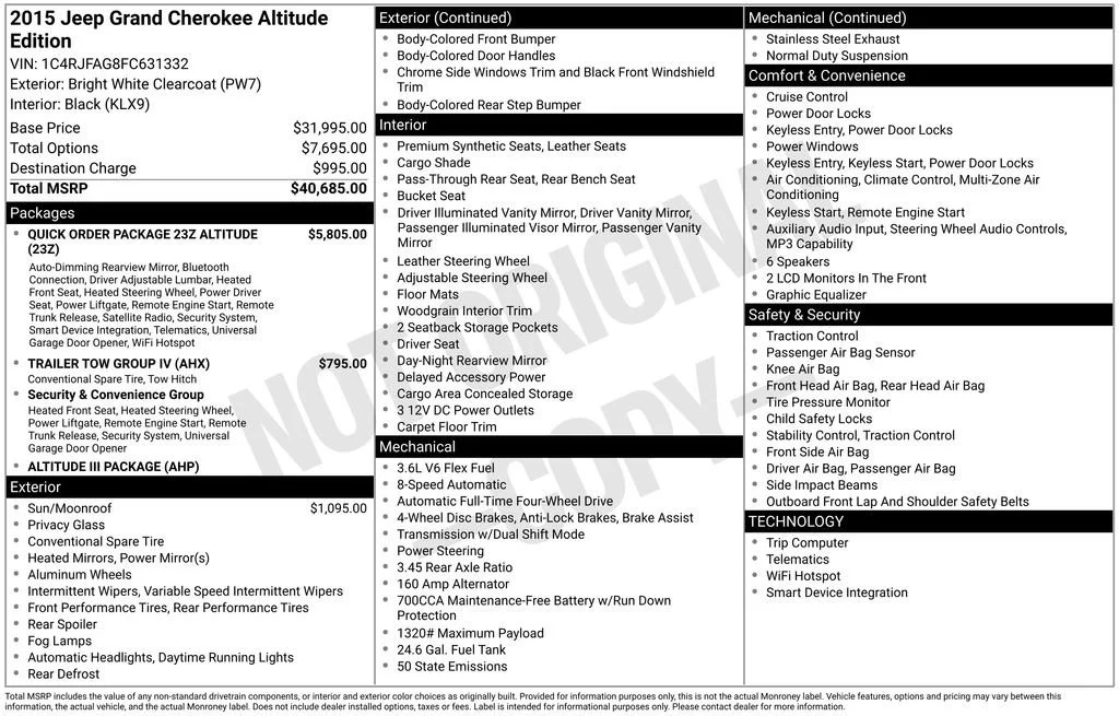 2015 Jeep Grand Cherokee Altitude 4WD's photo