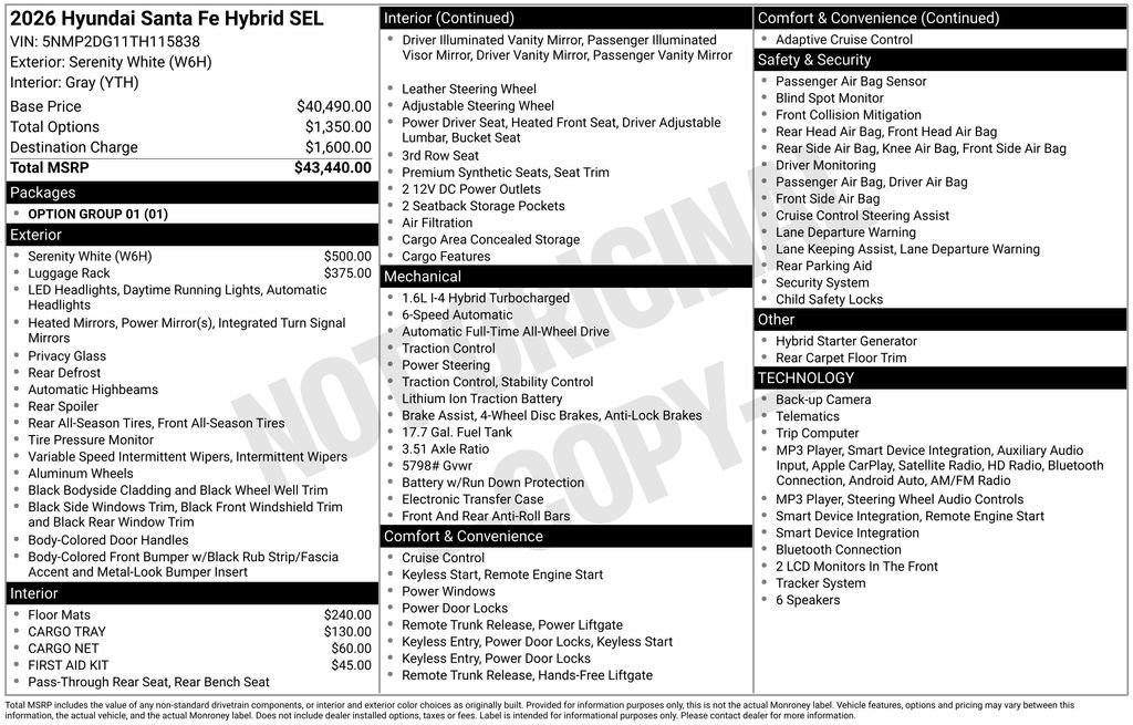 New 2026 White Hyundai SEL image 25