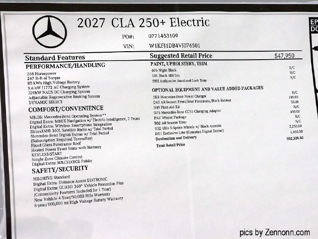 New 2027 Night Black Mercedes-Benz CLA 250+ image 54