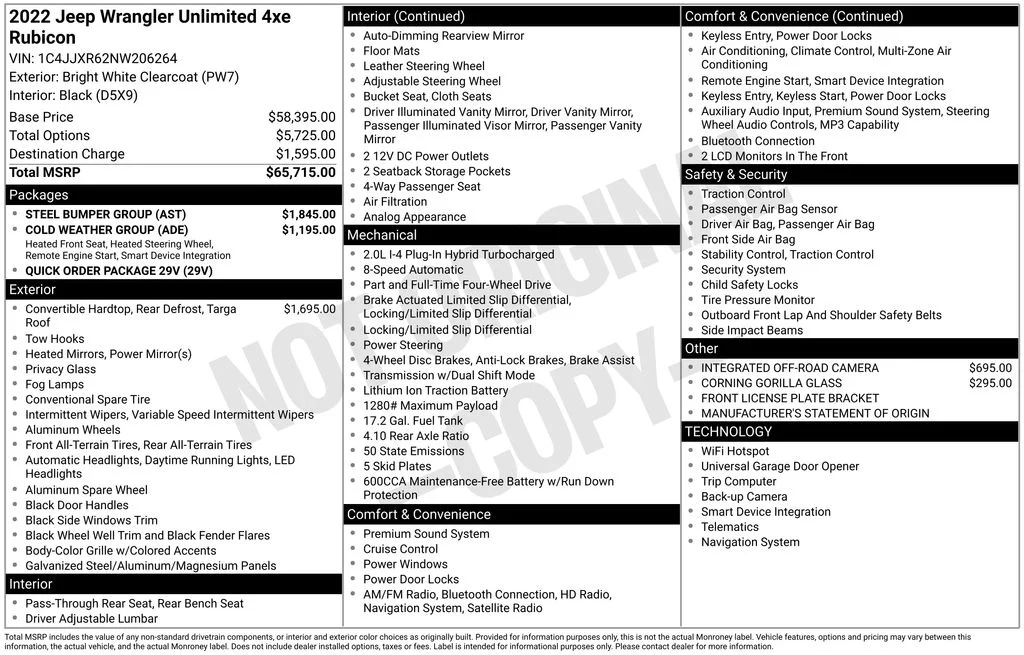 Used 2022 White Jeep Unlimited Rubicon 4xe image 43