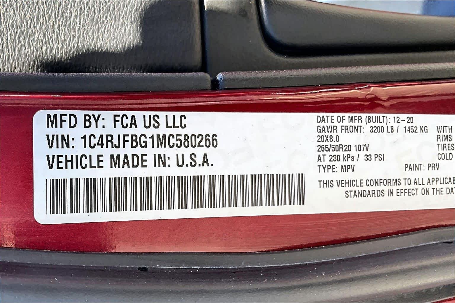 Used 2021 Velvet Red Pearlcoat Jeep 80th Anniversary image 34