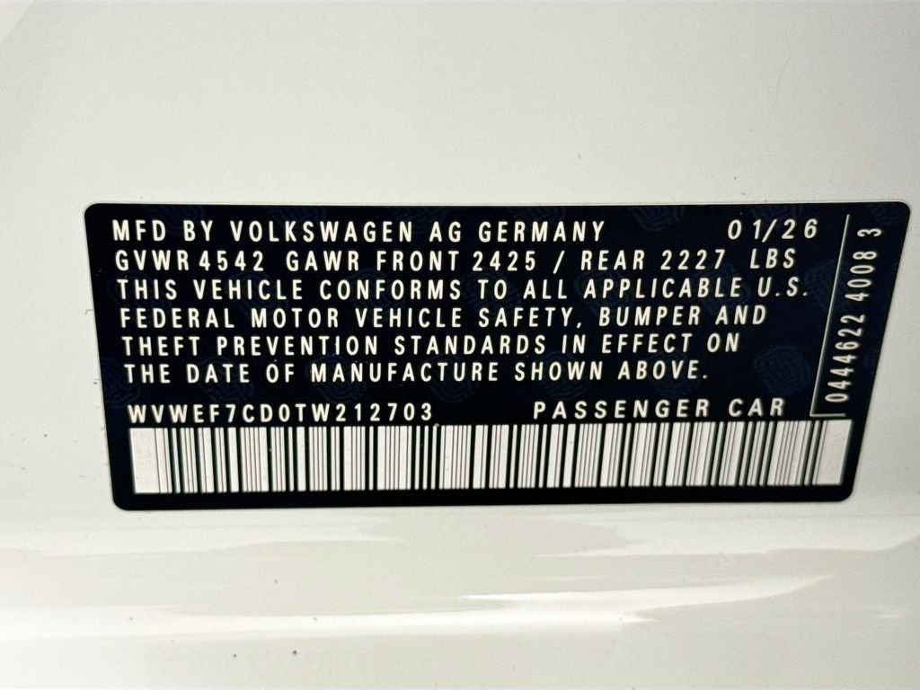 New 2026 Pure White Volkswagen Base image 34