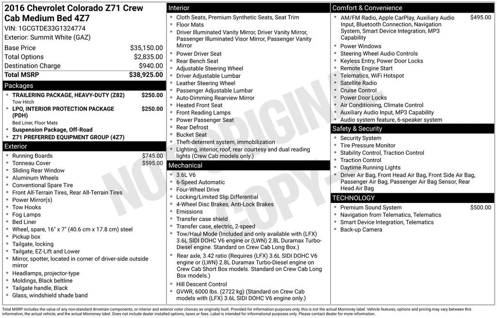 Used 2016 SUMMIT WHITE Chevrolet 4WD Z71 image 17