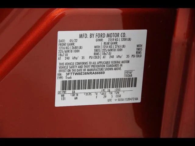 Used 2022 Hot Pepper Red Metallic Tinted Clearcoat Ford Lariat image 46