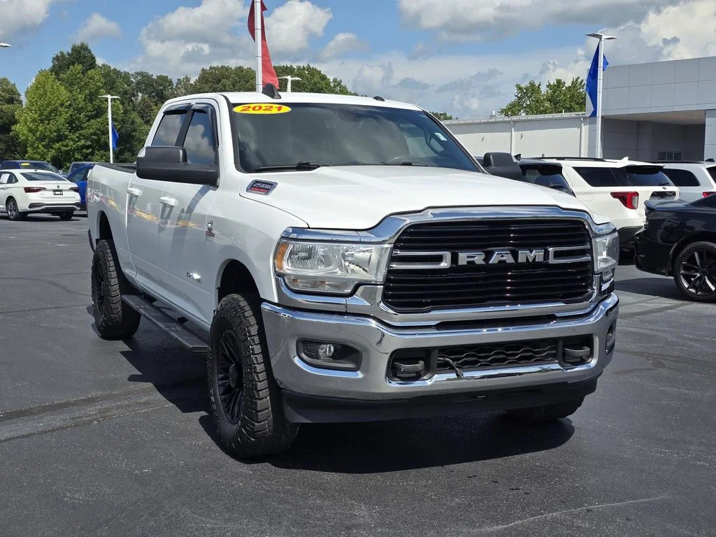 Used 2021 Bright White Clearcoat Ram Big Horn image 1