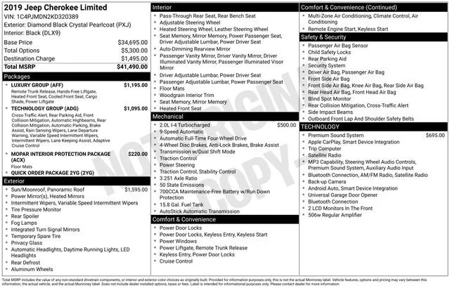 Used 2019 Diamond Black Crystal Pearlcoat Jeep Limited image 24