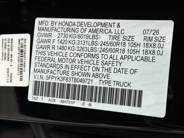 New 2026 Crystal Black Pearl Honda Black Edition image 17