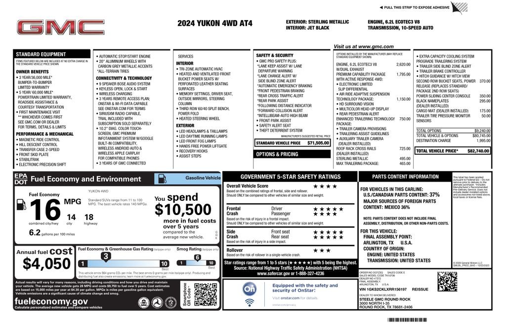 Used 2024 Sterling Metallic GMC AT4 image 3