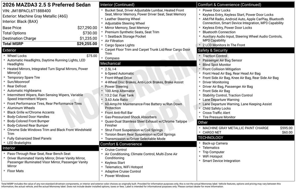 New 2026 Machine Gray Mazda 2.5 S Preferred image 3
