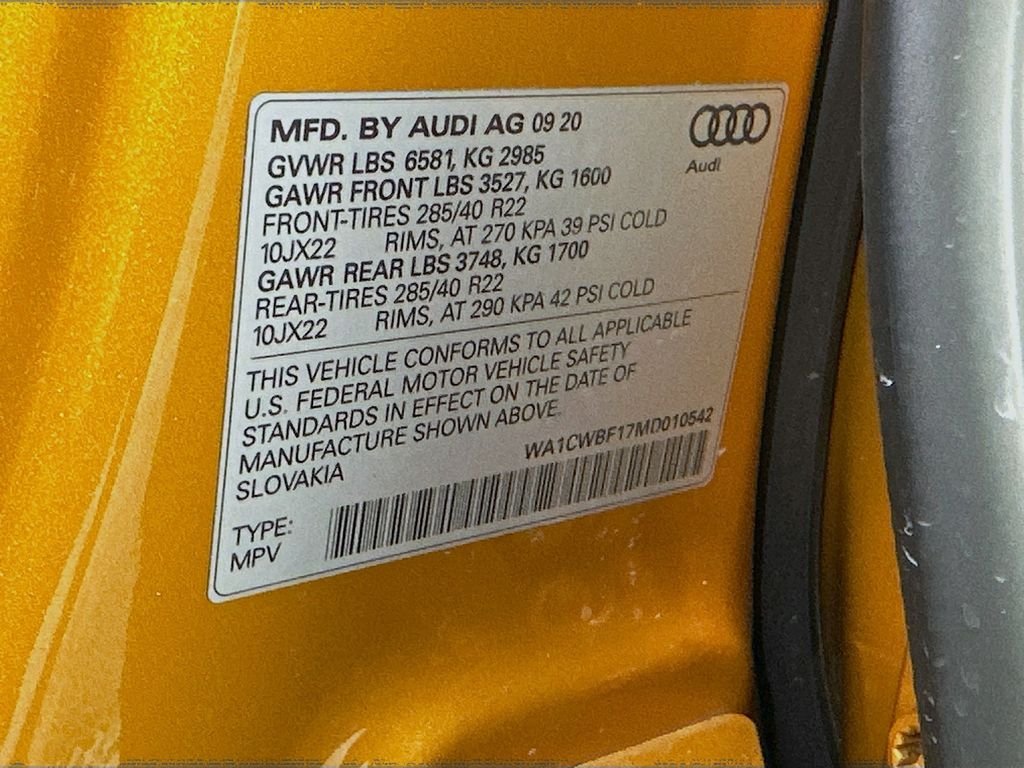Used 2021 Dragon Orange Metallic Audi 4.0T Prestige image 33