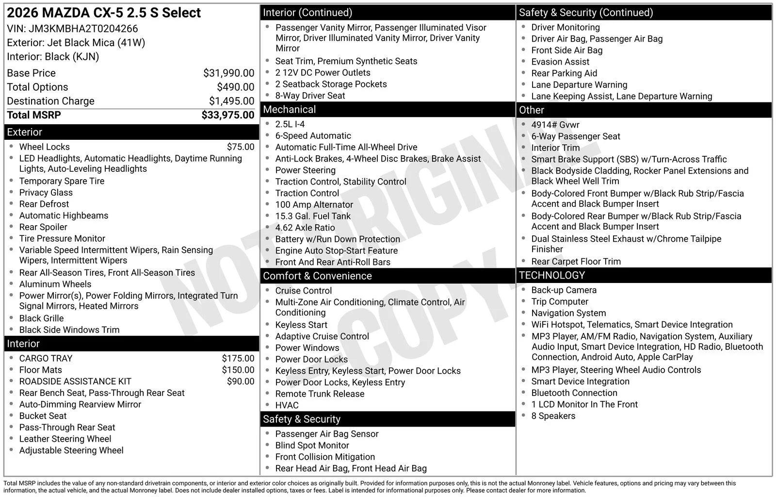 New 2026 Jet Black Mica Mazda 2.5 S Select image 4